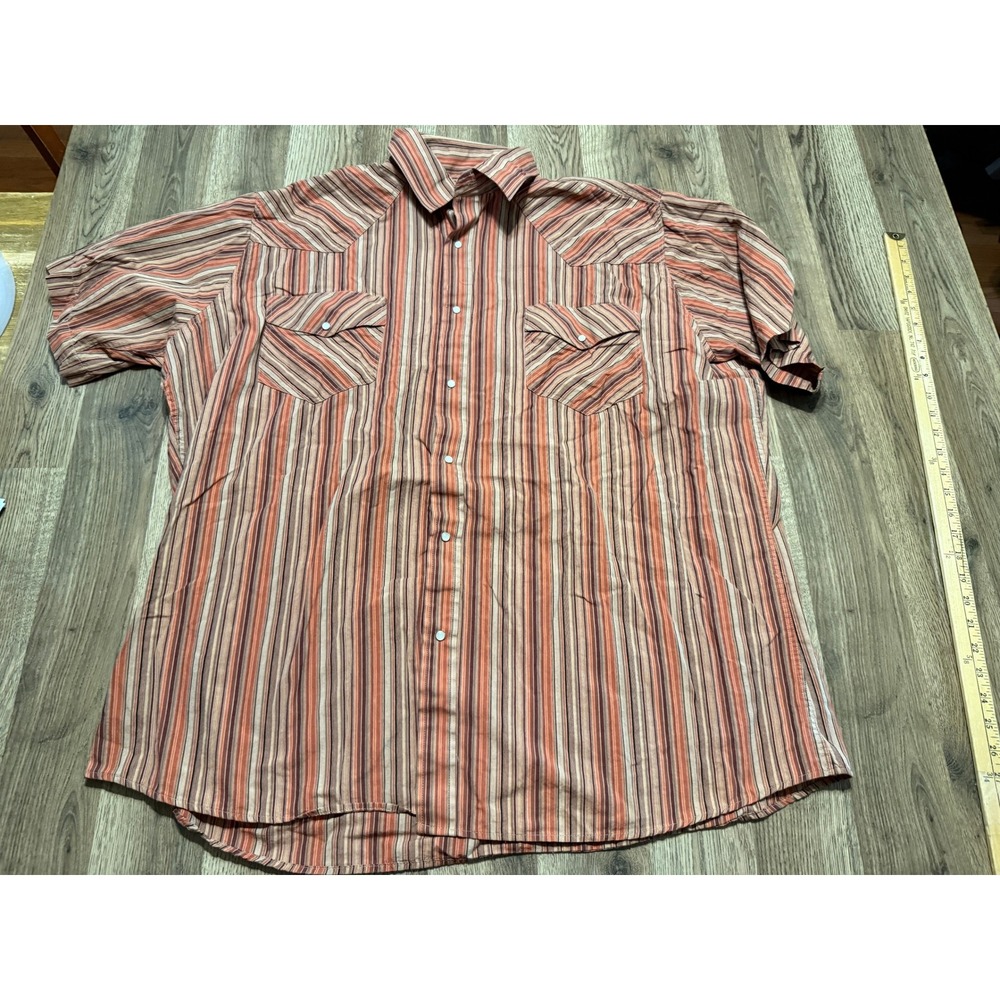 Rock River Trading Shirt Mens Short Sleeve Button Up Shirt Brown Orange Red